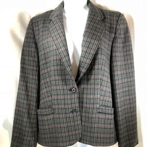 Geissler W. Germany Plaid Blazer Jacket Vtg 70s